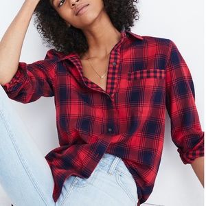 Madewell Flannel Ex-Boyfriend Shirt in Albion Plaid
